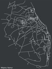 Detailed hand-drawn navigational urban street roads map of the WÉPION DISTRICT of the Belgian city of NAMUR, Belgium with vivid road lines and name tag on solid background