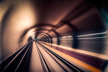 On the Rails: A Journey Through an Underground Tunnel. Generative Ai