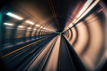 On the Rails: A Journey Through an Underground Tunnel. Generative Ai
