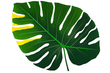 Jungle Leaf White Background - Post-processed Generative AI