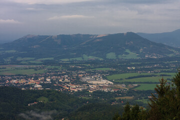 Fototapeta na wymiar Frenstat pod Radhostem, view from Velky Javornik, Beskid Mountains