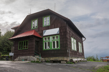 Old wooden cottage  in Beskids Mountains in Czech Republic