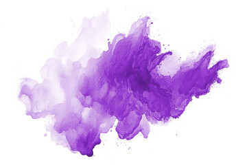 Abstract Purple Watercolor on White Background