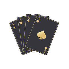 Poker cards black and gold casino cards. Winning poker hand.