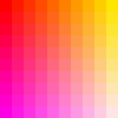 RGB pattern developed by structured programming. Represents the one face of cube in rgb color space, from red and yellow color to magenta and white color.