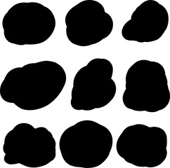 set of black bubbles or black rock shape.