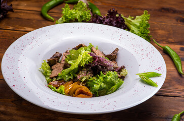Salad with meat and vegetables