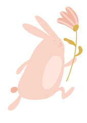 Bunny, Easter bunny with the flower