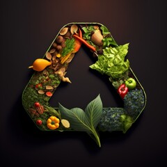 Composting sustainability food organic waste solit fertilizer, GENERATIVE AI - obrazy, fototapety, plakaty