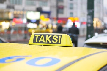 Taxi car in the street in Istanbul 