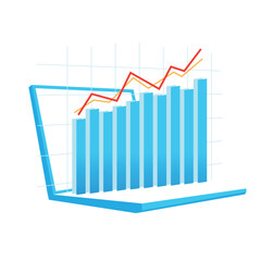 Stock Growth Chart Illustration Flat Design