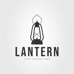 camping lantern or mine lamp logo vector illustration design