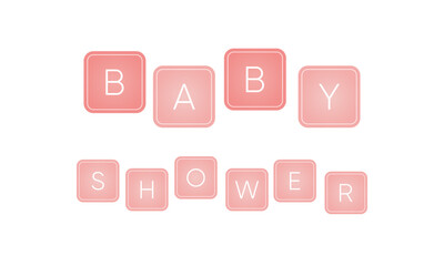 Baby shower text banner on white background. It s a girl.