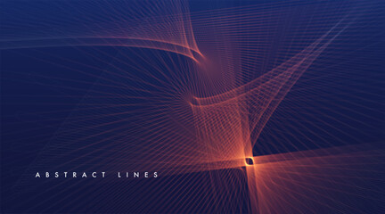 Abstract lines on blue background.