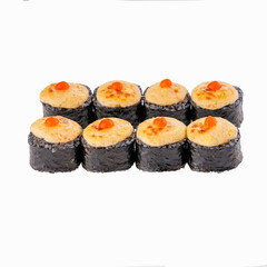 baked maki for online restaurant menu on white background