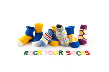 World Down syndrome day background. Rock you socks day.