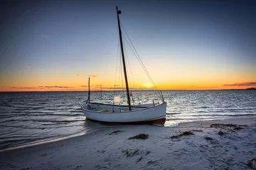 Foto op Plexiglas Beautiful Baltic beach o at sunset in Kuznica, Hel Peninsula. Poland © Patryk Kosmider