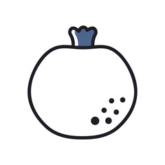 Garnet, Pomegranate isolated design vector icon