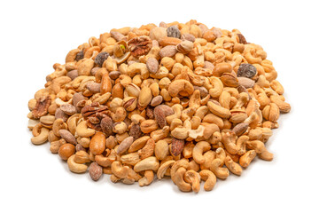 A group of almonds, pistachios, walnuts, macadamia, cashews.