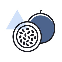 Passion fruit or maracuya vector icon