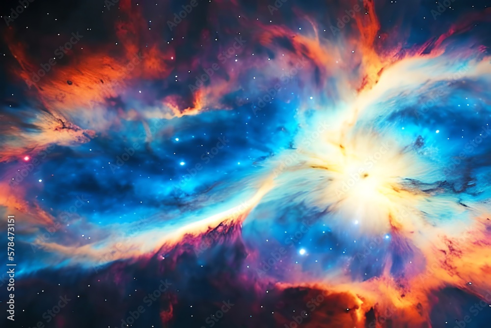 Sticker abstract outer space endless nebula galaxy background. generative ai