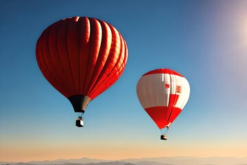 Naklejka premium Chinese Spy Balloon In The Sky, Surveillance And Data Protection Concept. Generative AI