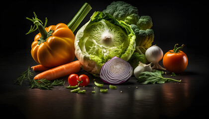Delicious fresh vegetables. Generative AI