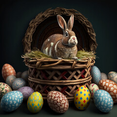 Hop into Easter with a Basket of Festive Eggs and a Bunny Friend