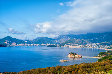 Adriatic sea coast, landscape. Montenegro, Balkans. Budva. - 578475508