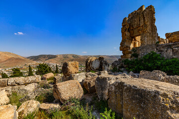 Lebanon. Northwest view of Majdel Anjar, Roman temple from the first century AD (probably) and...