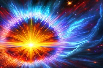 Obraz premium The Source Of Consciousness, Energy Of The Universe, Life Force, Prana, The Mind Of God And Spirituality. Generative AI