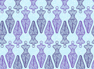 Slavic woman trypillian culture endless pattern. Abstract trypillia culture tribal