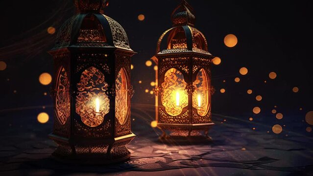 animated islamic background , ramadan kareem lamp UHD 4K 30 fps