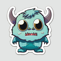 Fototapeta premium cute monster cartoon character vector icon illustration icon concept isolated premium vector flat Pro Vector