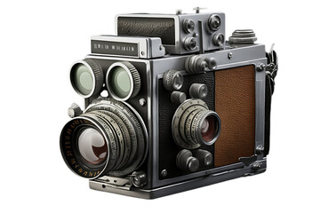 old camera isolated on white
