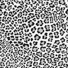 Black and gray leopard seamless pattern. Fashion stylish vector texture. Vector