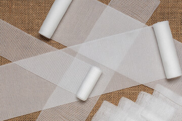 medical bandages for dressings for injuries and fractures
