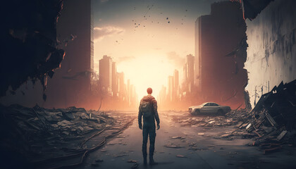 Zombie apocalypse, 20 years later with one person. Generative AI