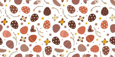 brown and beige easter seamless pattern