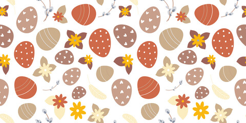 brown and beige easter seamless pattern