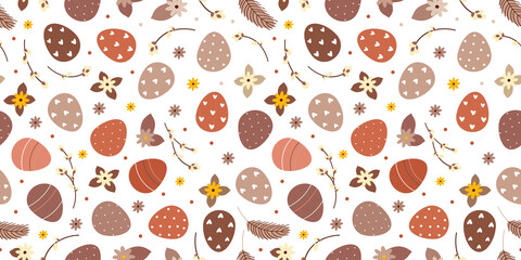 brown and beige easter seamless pattern