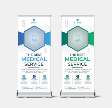 Medical health care roll up banner design,  Professional stand banner template