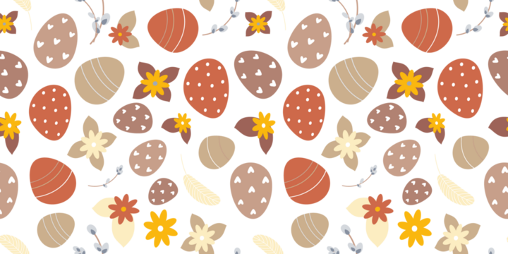 brown and beige easter seamless pattern
