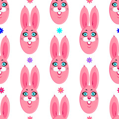Easter bunny seamless pattern holiday animals background