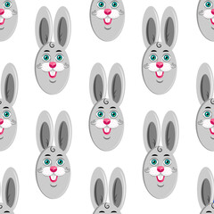 Obraz premium Easter bunny seamless pattern holiday animals background