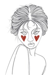 Celebrating Self-Love : International Women's Day - minimalist continuous one line art illustration. Print, interior poster, visual design.