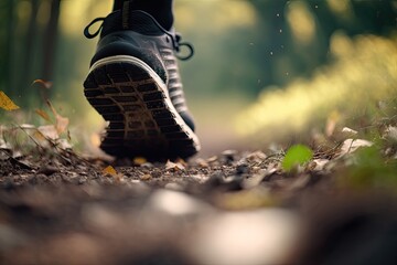 Running outdoors in nature - AI Generated