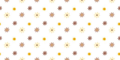 Retro hippie flowers boho seamless pattern . floral modern pattern 60s