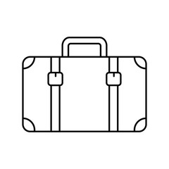 Luggage icon. Retro suitcase line icon. Vacation travel concept equipment.