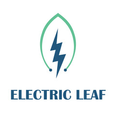 Electric leaf abstract logo design